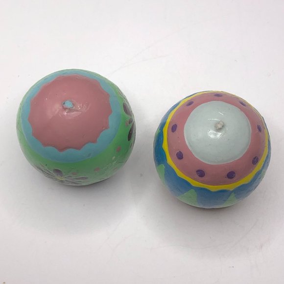 Vtg HANDPAINTED Easter Egg CANDLES Unburned MCM Retro Colors Collectible Art - Picture 3 of 5